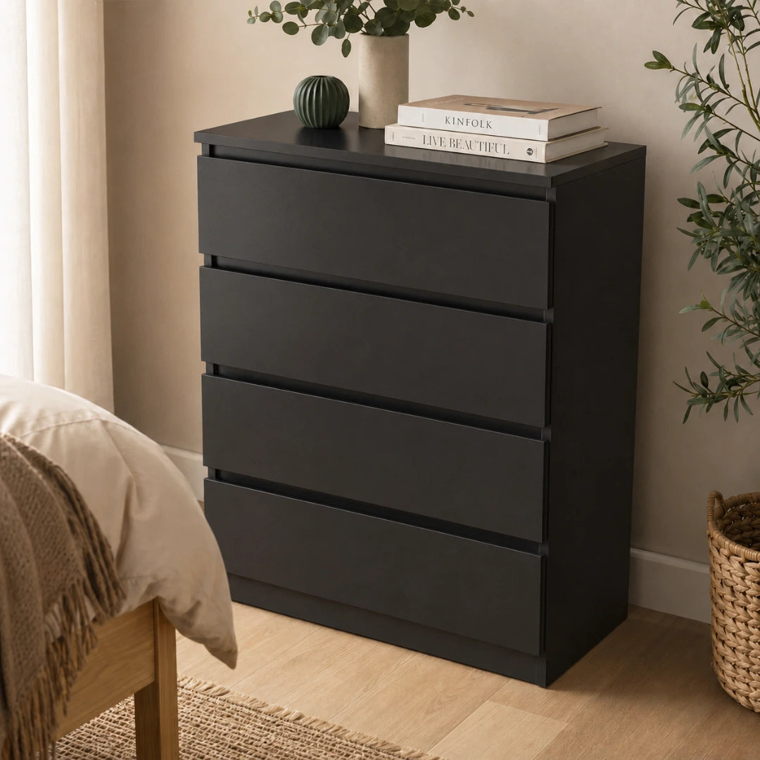 Slim 4-Drawer Chest of Drawers - 60cm Narrow Bedroom Storage