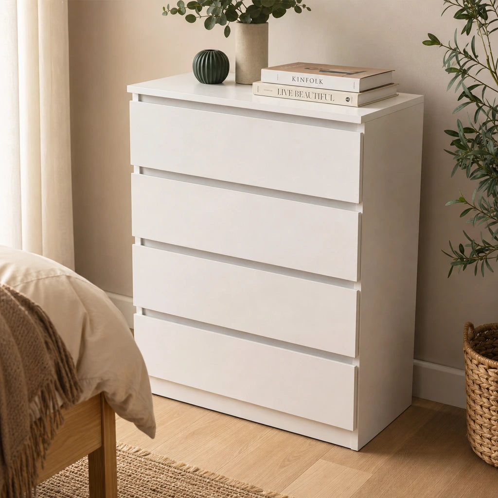 Slim 4-Drawer Chest of Drawers - 60cm Narrow Bedroom Storage