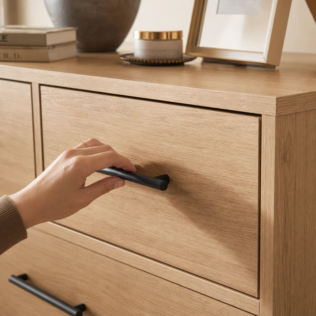 Natural Oak 7-Drawer Chest of Drawers - 132cm Wide Bedroom Storage