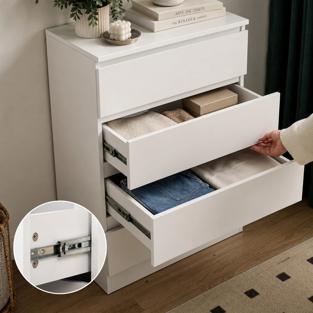 Slim 4-Drawer Chest of Drawers - 60cm Narrow Bedroom Storage